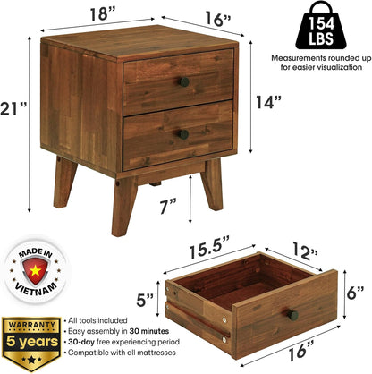 Silvia Nightstand with 2 Drawers