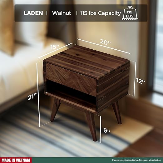 Laden Nightstand with Storage Drawer