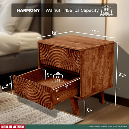 Harmony Nightstand with 2 Drawers