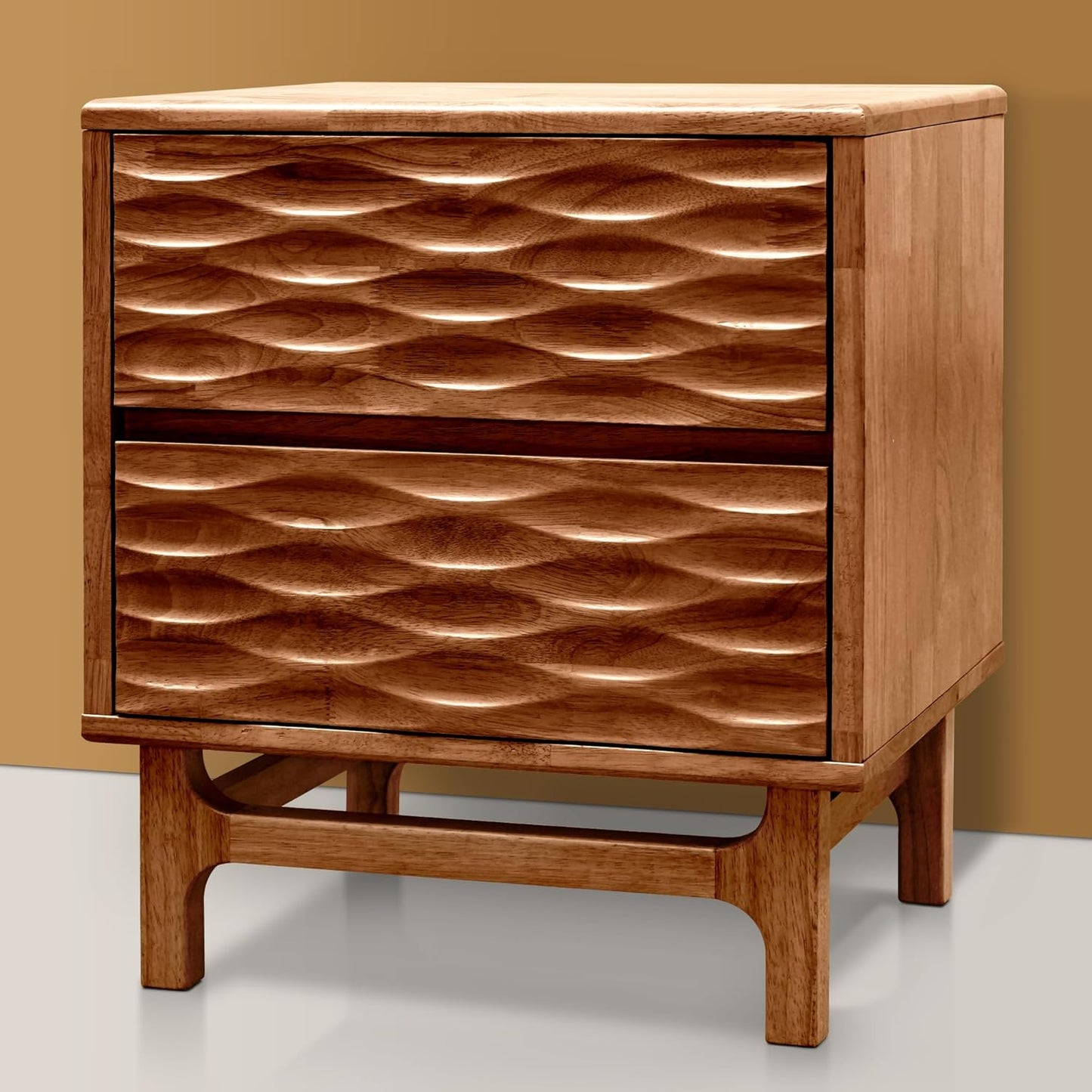Acacia Elara Solid Nightstand with 2 Drawers