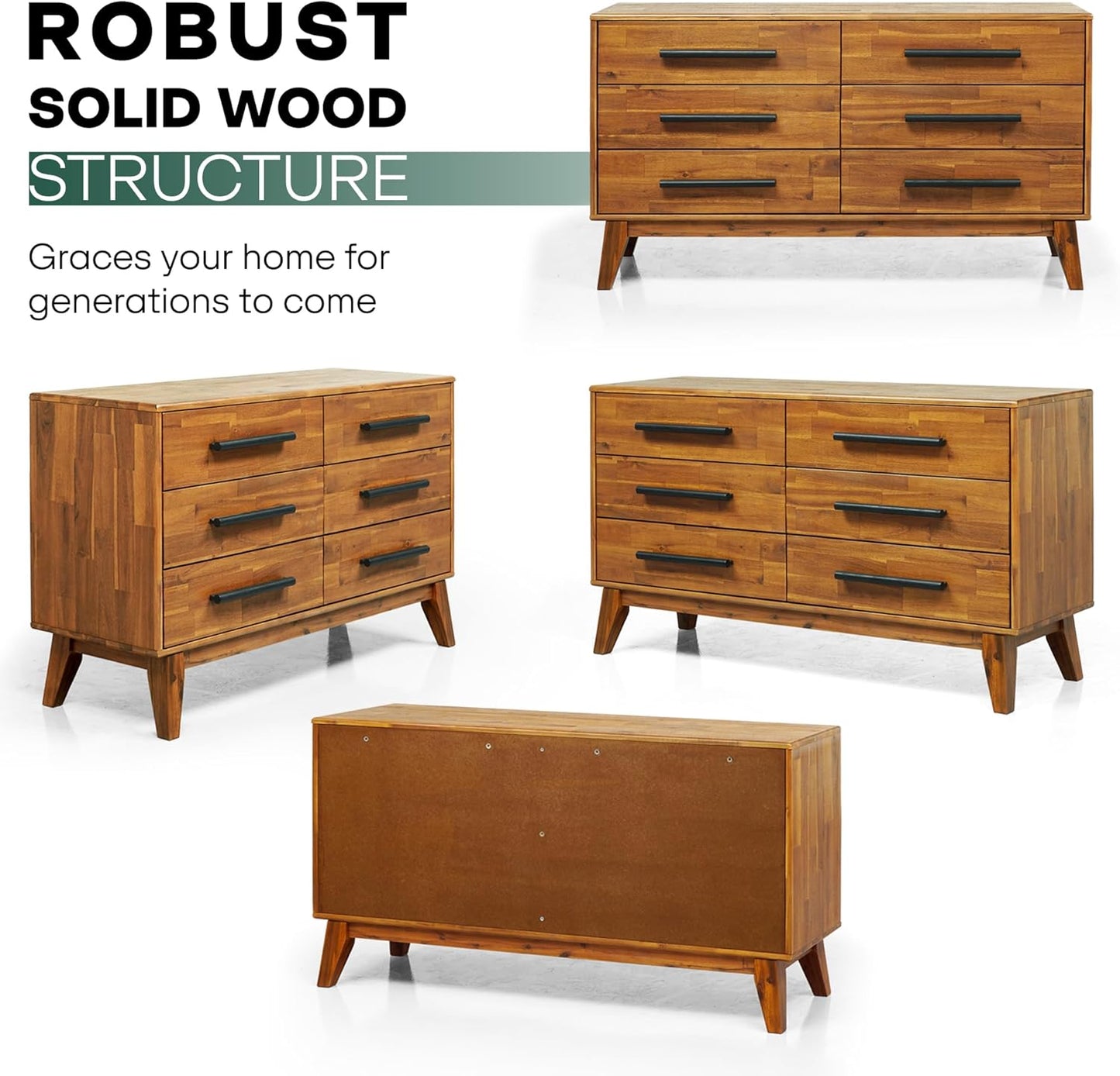 Acacia Legacy Dresser with 6 Drawers