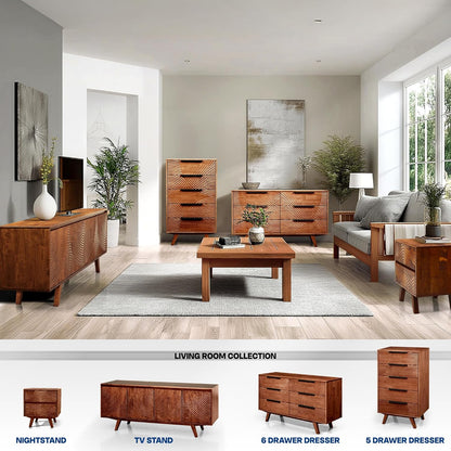 Acacia Harmony Dresser with 6 Drawers