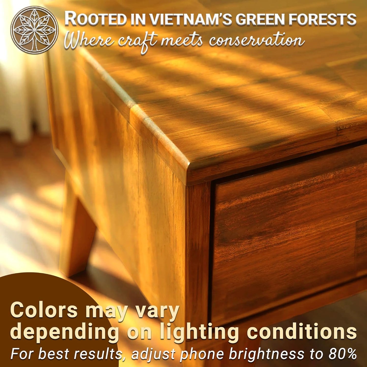 Acacia Sofia Nightstand with Drawer