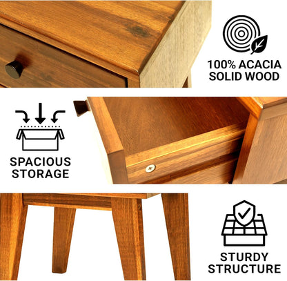 Acacia Sofia Nightstand with Drawer