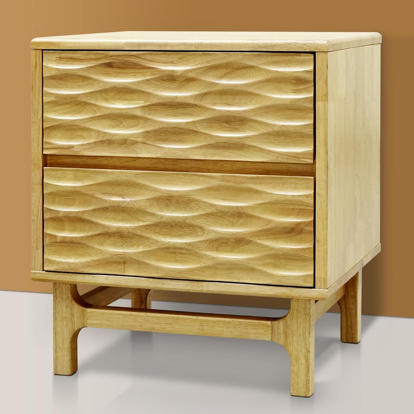 Acacia Elara Solid Nightstand with 2 Drawers