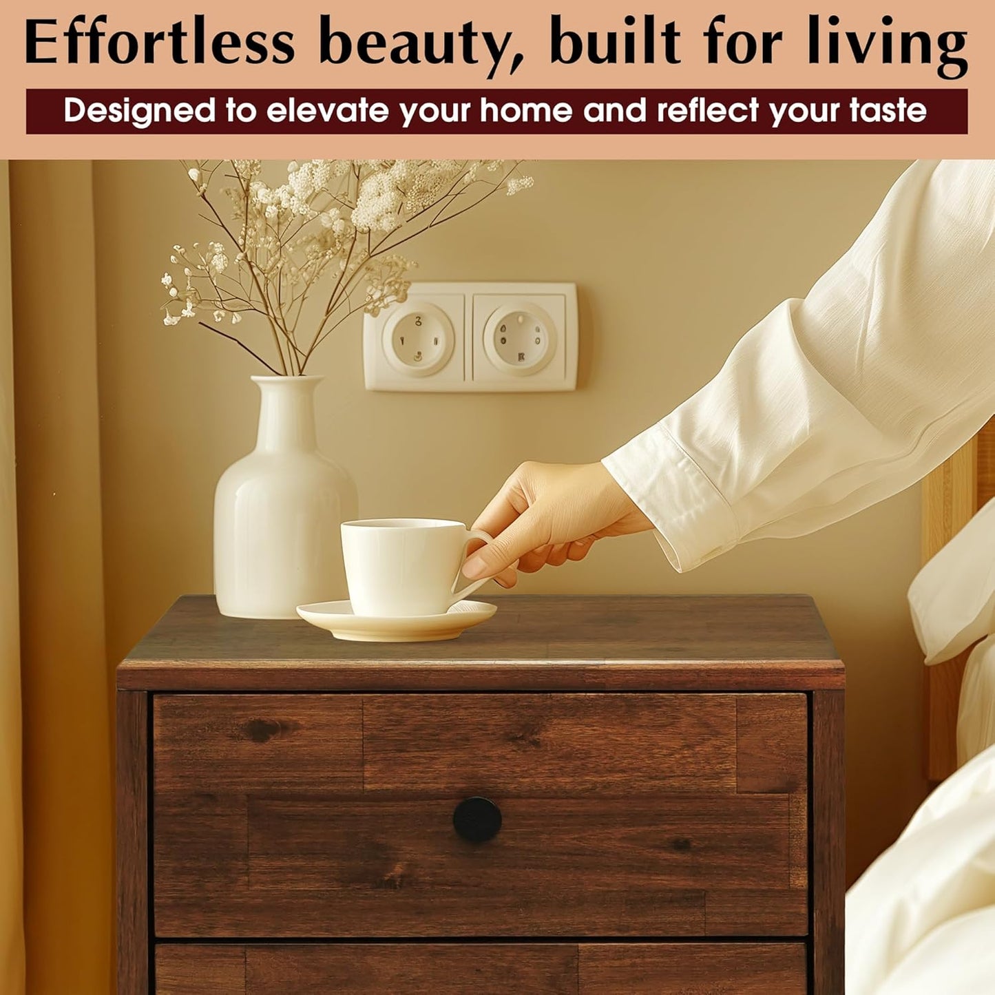 Silvia Nightstand with 2 Drawers