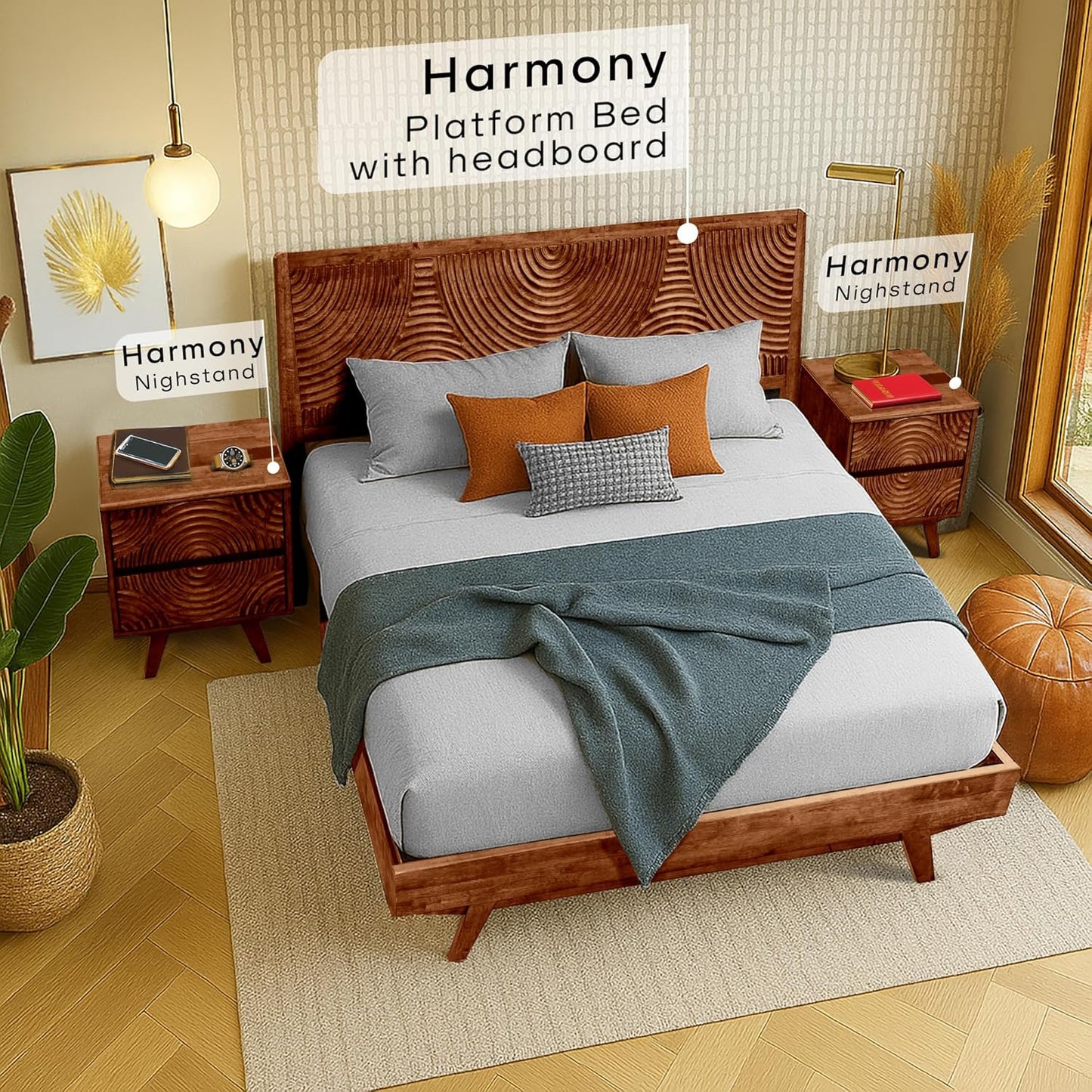 Harmony Nightstand with 2 Drawers