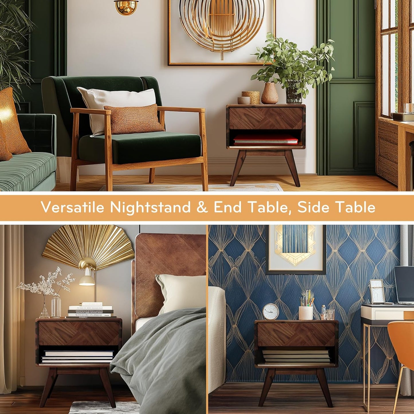 Laden Nightstand with Storage Drawer